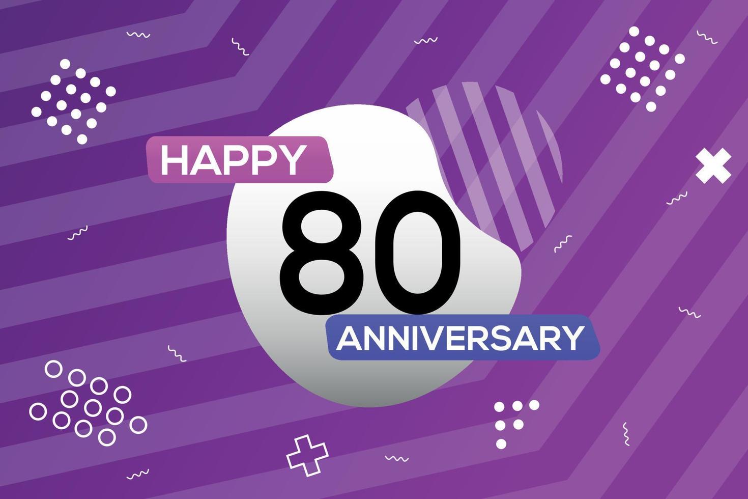 80:e år årsdag logotyp vektor design årsdag firande med färgrik geometrisk former abstrakt illustration