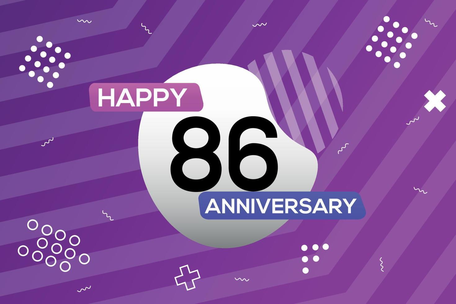 86: e år årsdag logotyp vektor design årsdag firande med färgrik geometrisk former abstrakt illustration