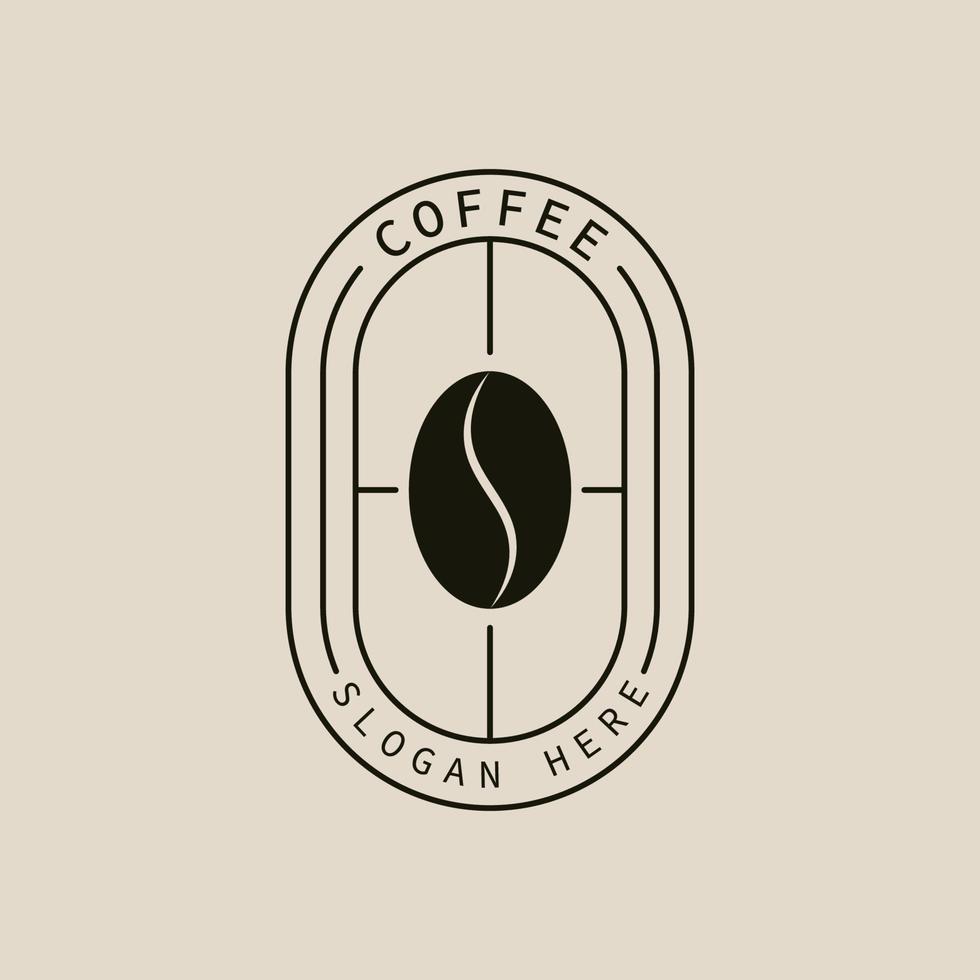 Kaffee Linie Kunst Logo, Symbol und Symbol, mit Emblem Vektor Illustration Design