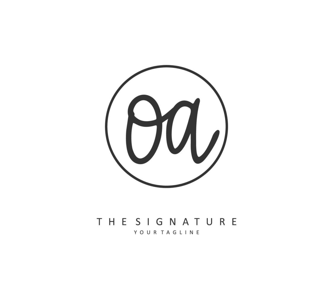 Ö ein oa Initiale Brief Handschrift und Unterschrift Logo. ein Konzept Handschrift Initiale Logo mit Vorlage Element. vektor