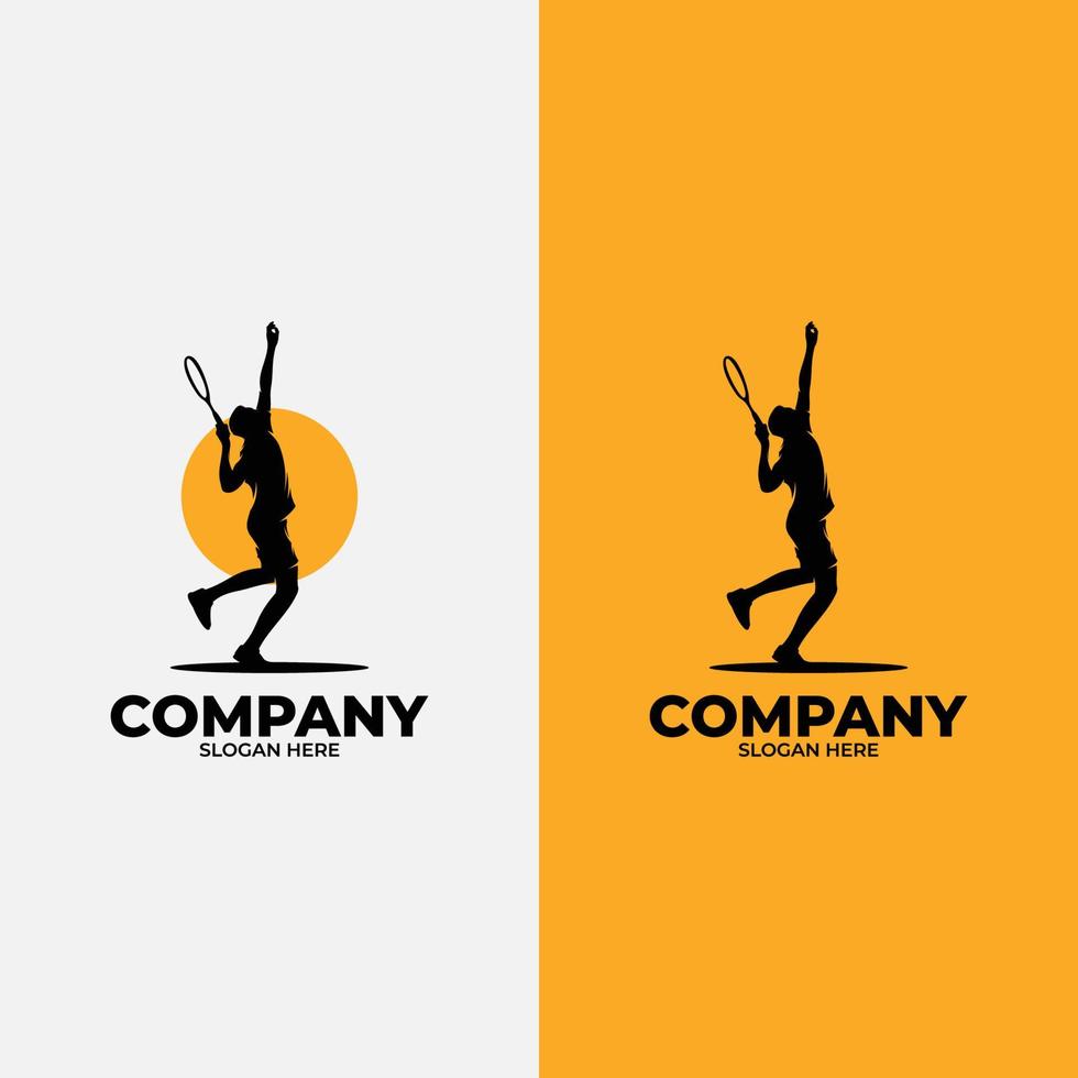 tennis spelare logotyp design inspiration vektor