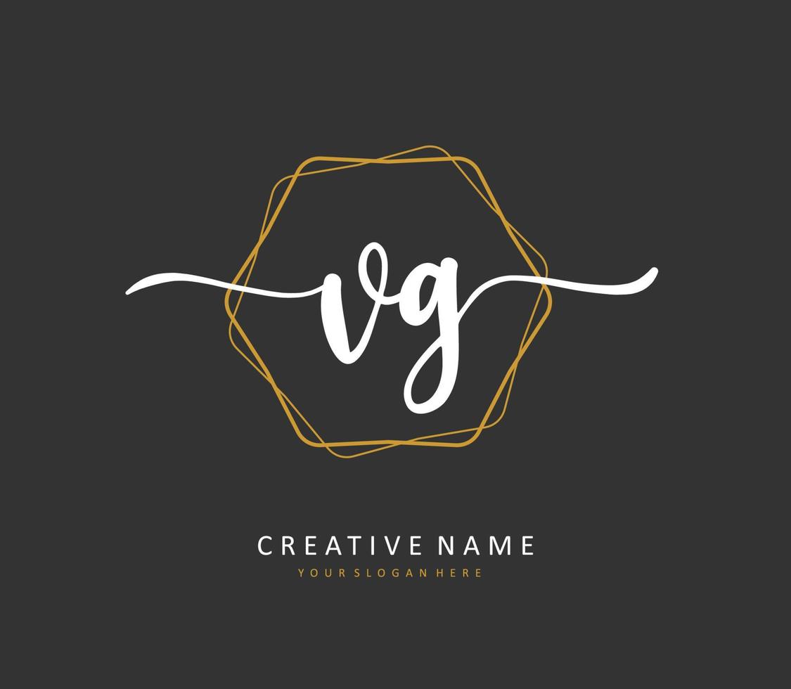 vg Initiale Brief Handschrift und Unterschrift Logo. ein Konzept Handschrift Initiale Logo mit Vorlage Element. vektor