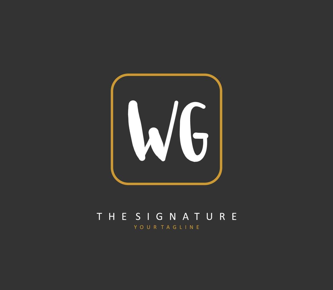 wg Initiale Brief Handschrift und Unterschrift Logo. ein Konzept Handschrift Initiale Logo mit Vorlage Element. vektor