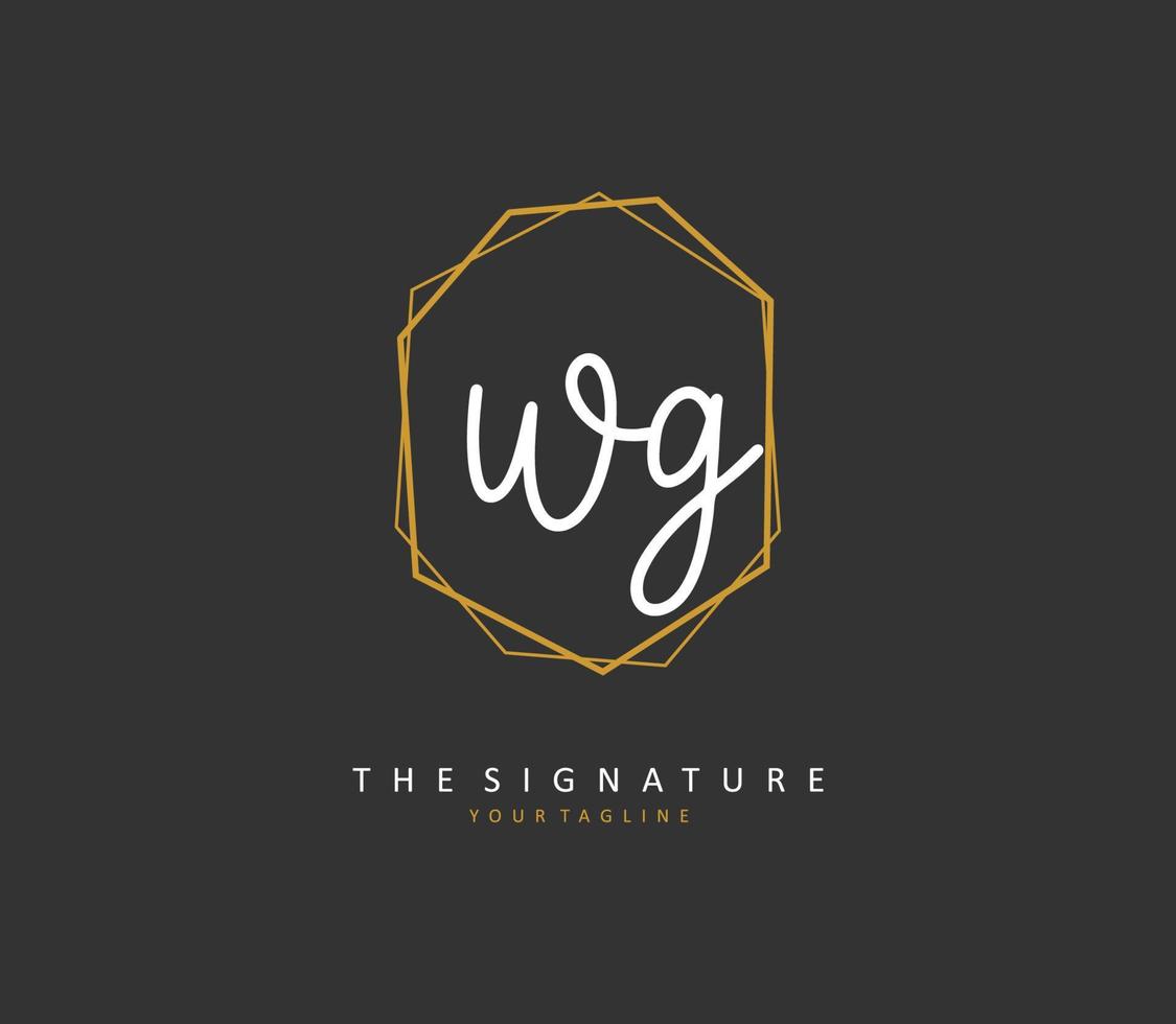 wg Initiale Brief Handschrift und Unterschrift Logo. ein Konzept Handschrift Initiale Logo mit Vorlage Element. vektor