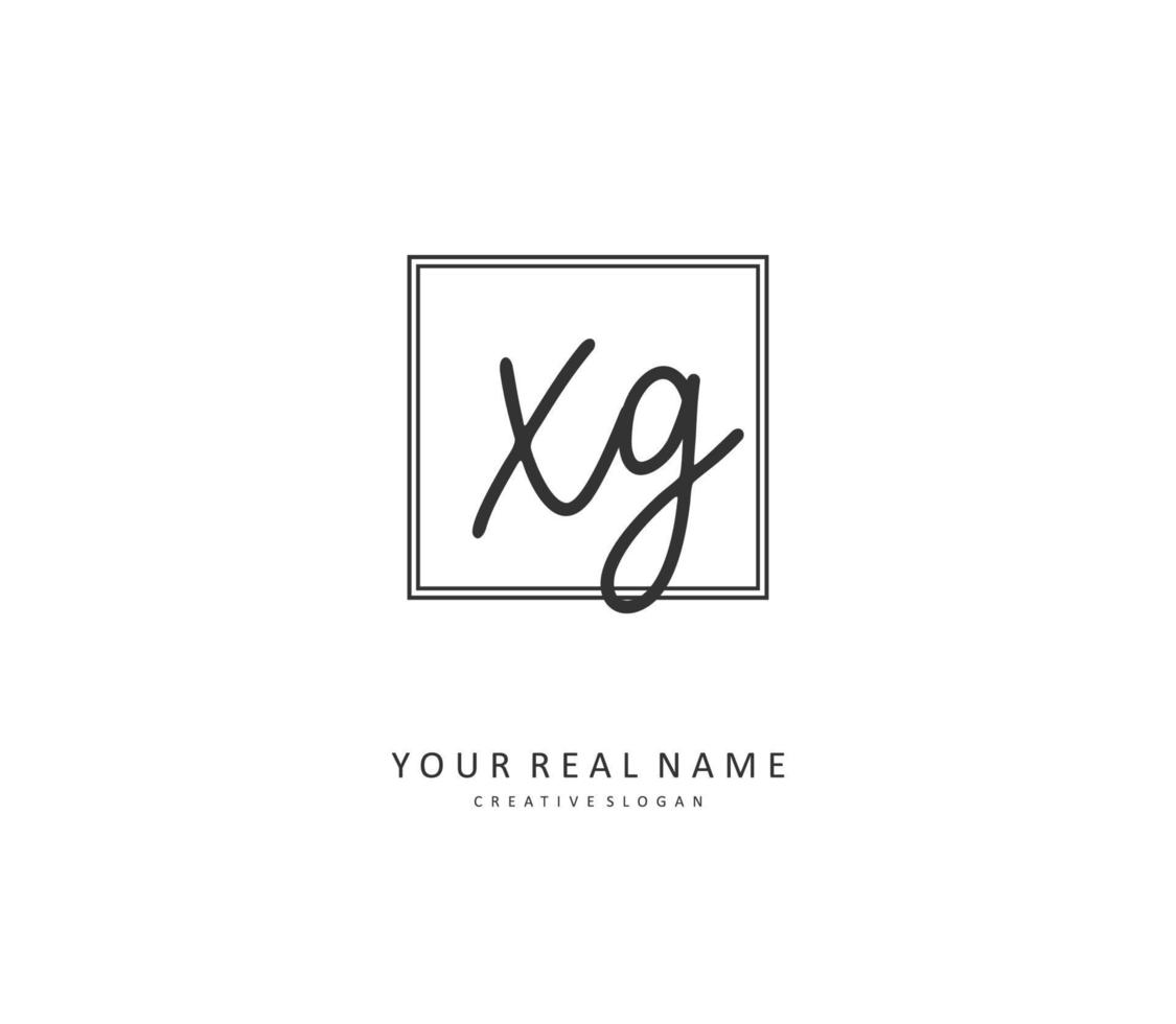 xg Initiale Brief Handschrift und Unterschrift Logo. ein Konzept Handschrift Initiale Logo mit Vorlage Element. vektor