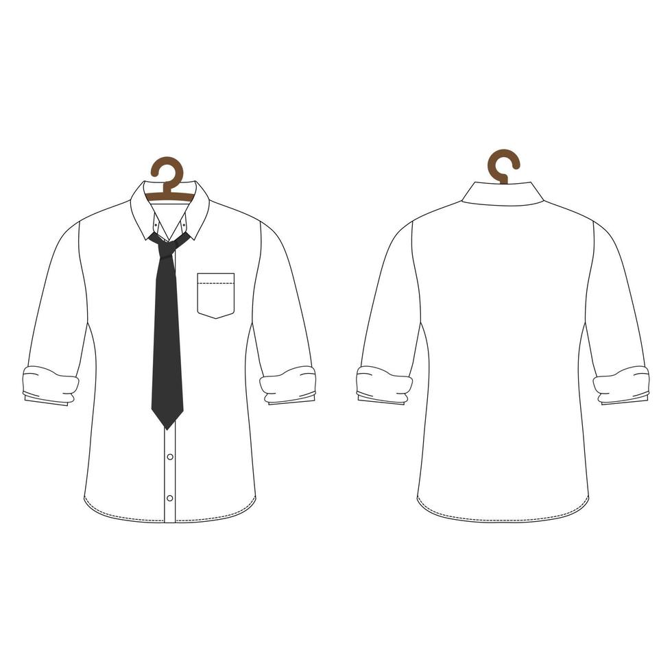 de herr- vit skjorta och slips hänga på en kläder galgar vektor