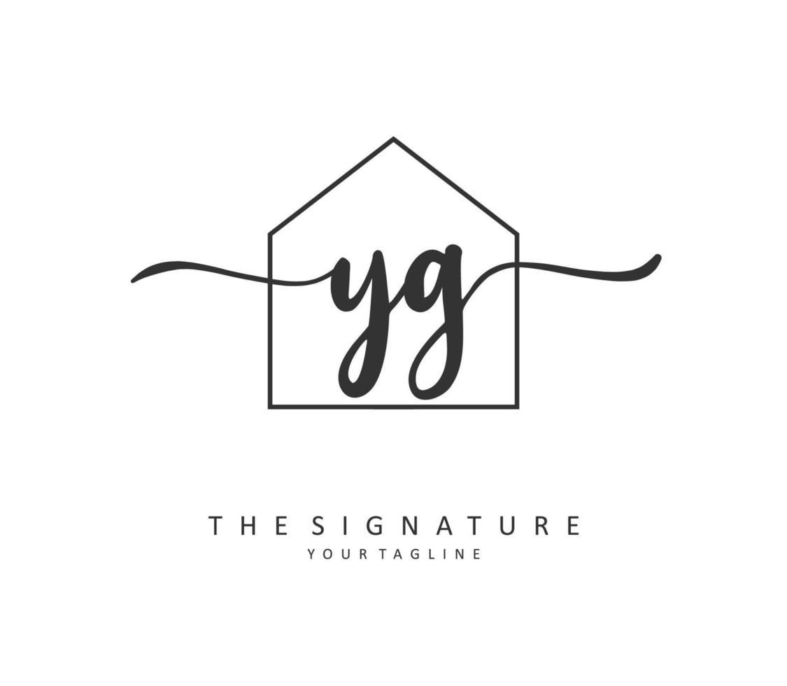 yg Initiale Brief Handschrift und Unterschrift Logo. ein Konzept Handschrift Initiale Logo mit Vorlage Element. vektor