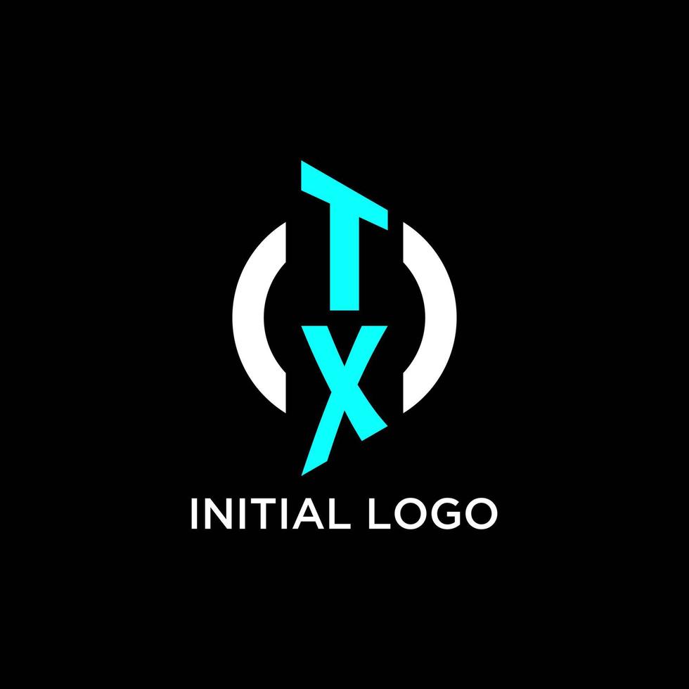 tx cirkel monogram logotyp vektor