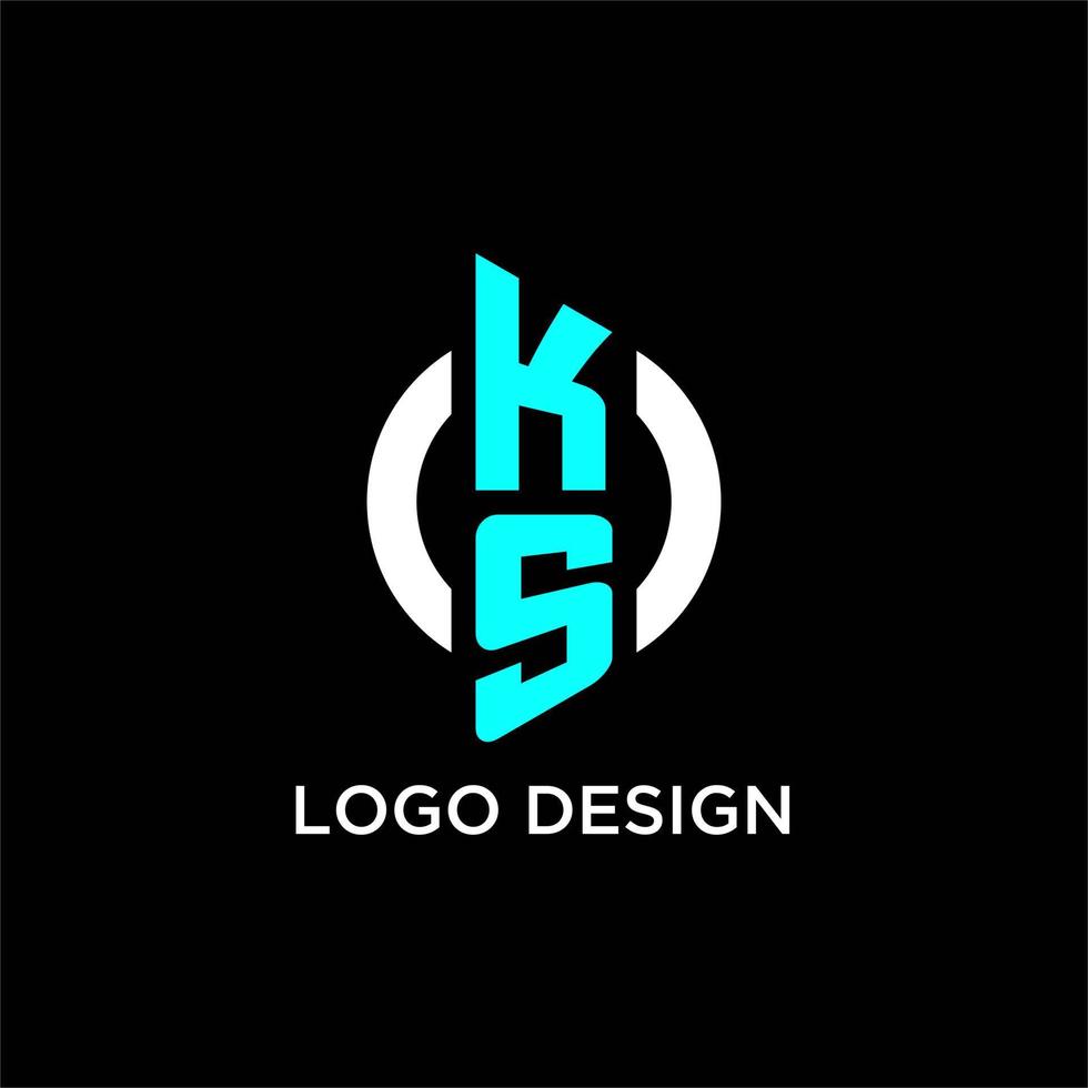 ks cirkel monogram logotyp vektor