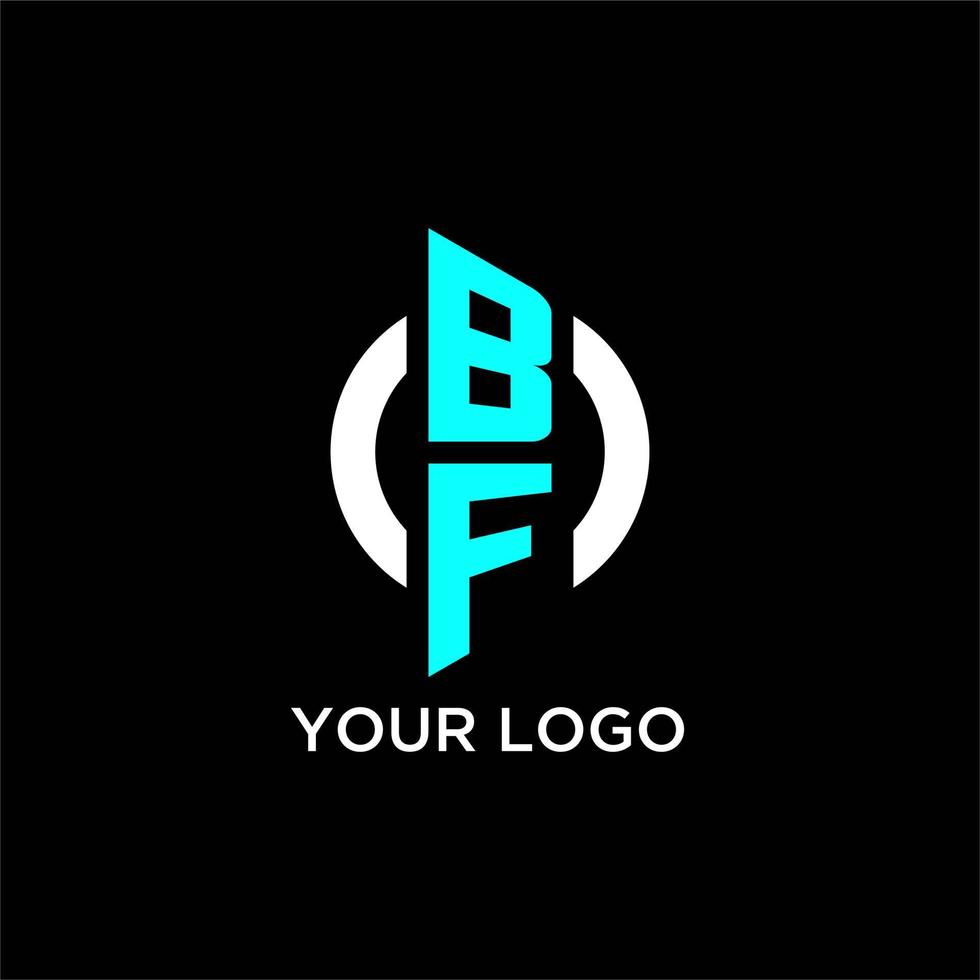 bf cirkel monogram logotyp vektor