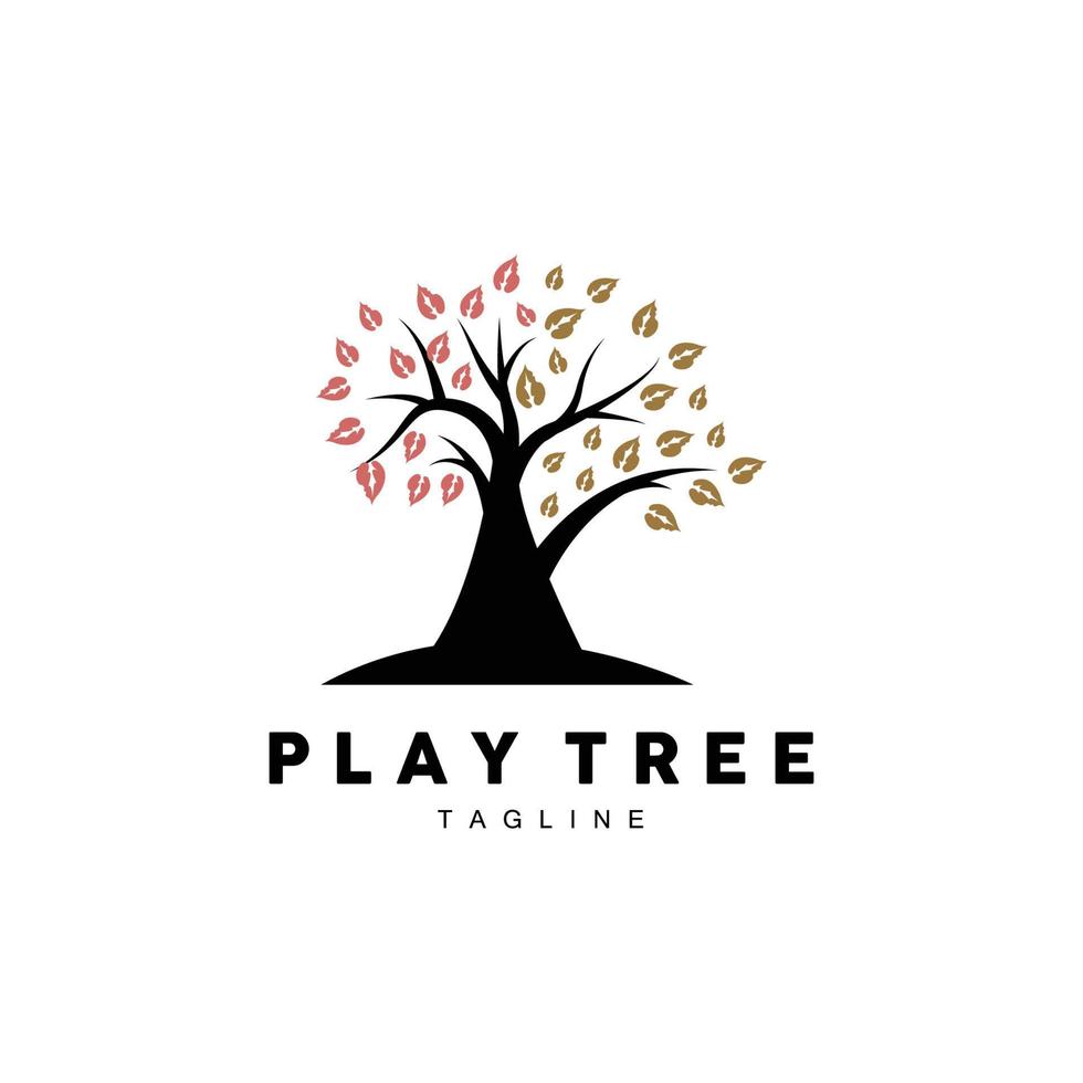 träd logotyp design, lekplats vektor, utbildning träd ikon vektor
