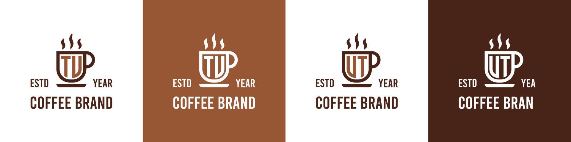 Brief tu und ut Kaffee Logo, geeignet zum irgendein Geschäft verbunden zu Kaffee, Tee, oder andere mit tu oder ut Initialen. vektor