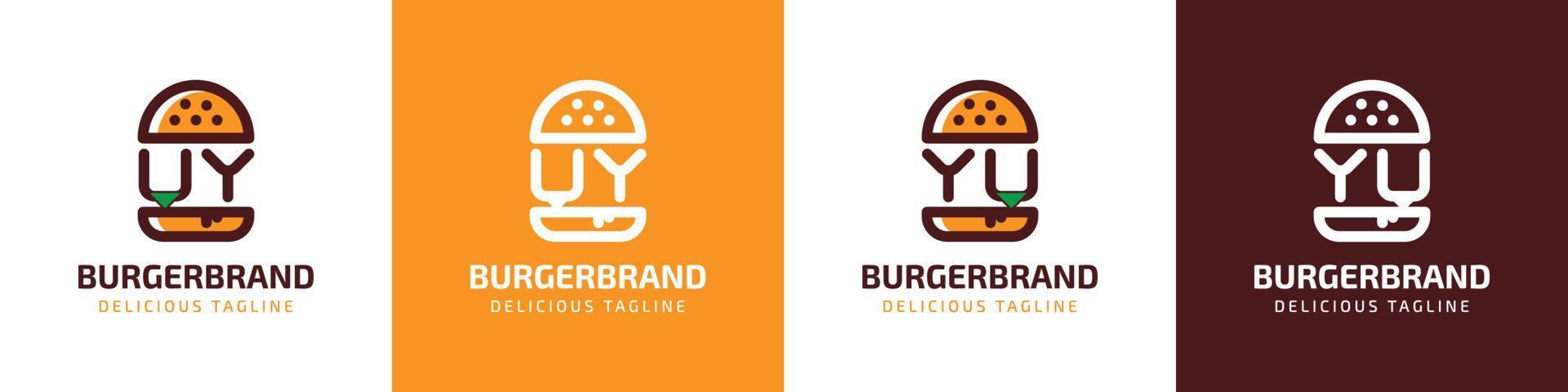 Brief uy und du Burger Logo, geeignet zum irgendein Geschäft verbunden zu Burger mit uy oder du Initialen. vektor