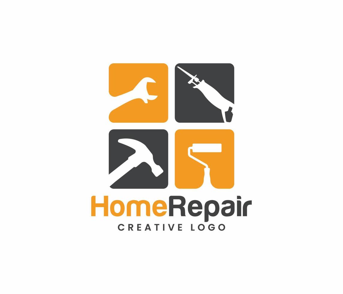 Haus Reparatur Logo oder Zuhause Bedienung Logo vektor