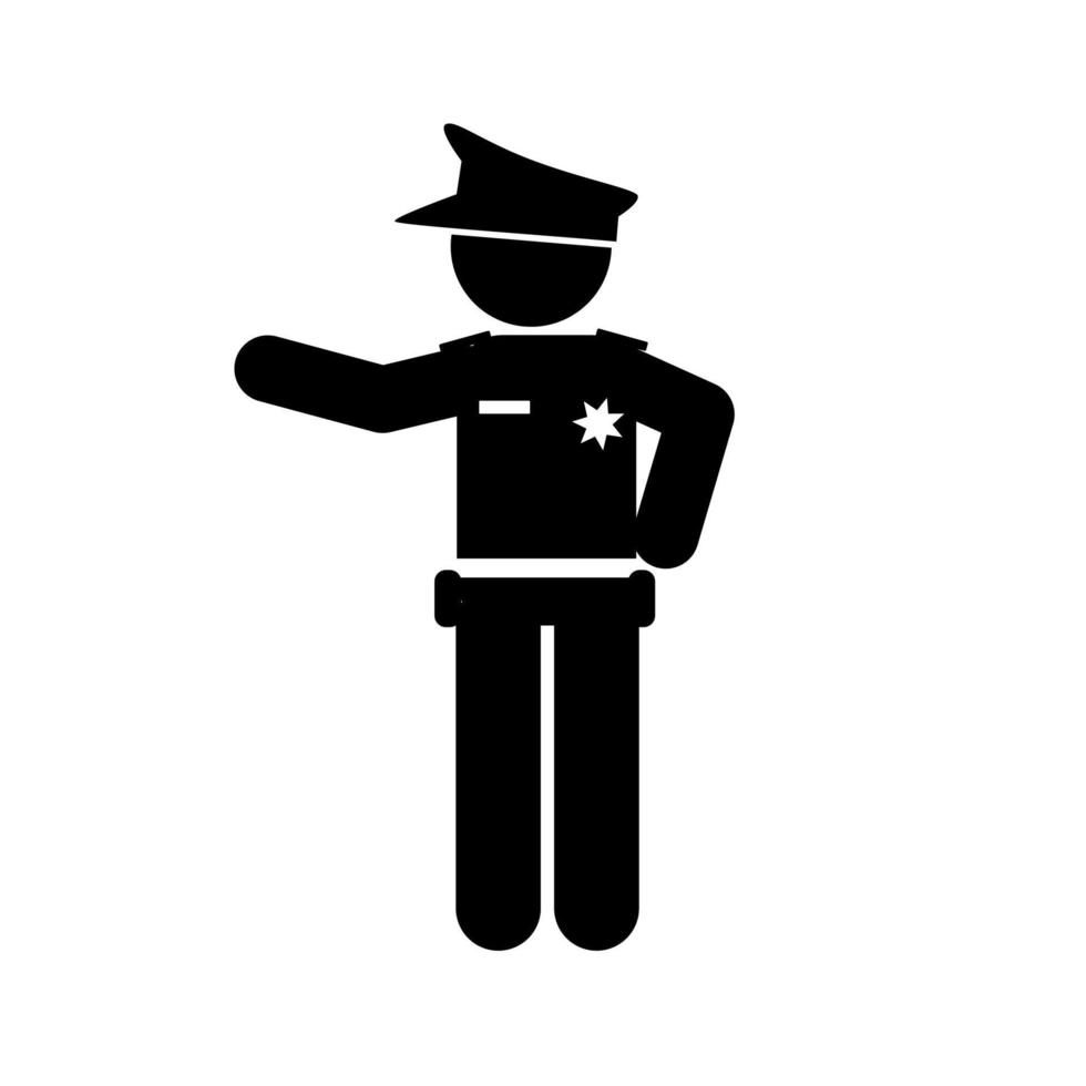 Polizei Festnahme Kriminelle. Polizist Symbol. einfach Illustration von Polizist Vektor. Kriminelle im Gefängnis vektor