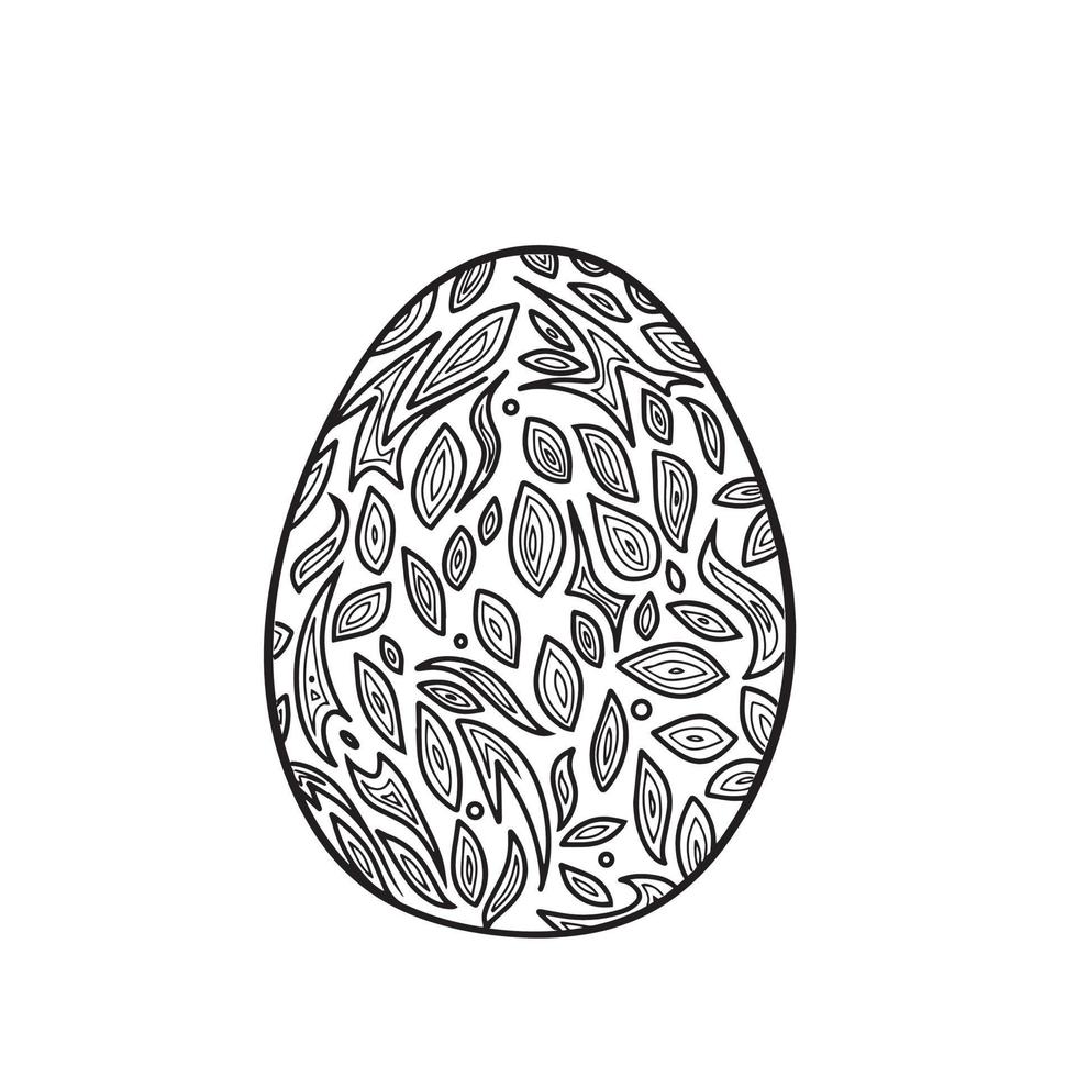 påsk ägg översikt hand dragen bläck mönster vektor