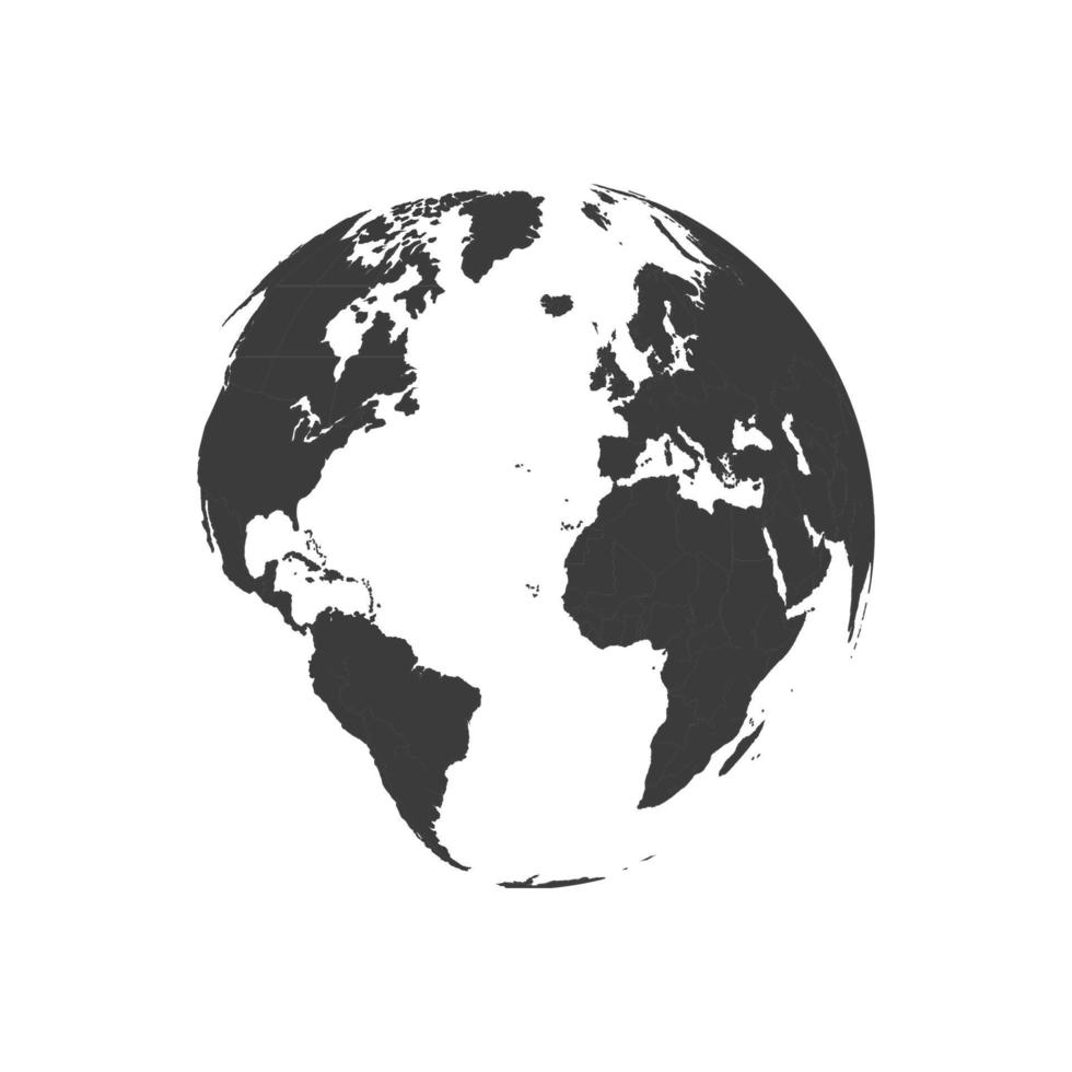planet jorden. de jorden, värld Karta på vit bakgrund. vektor illustration