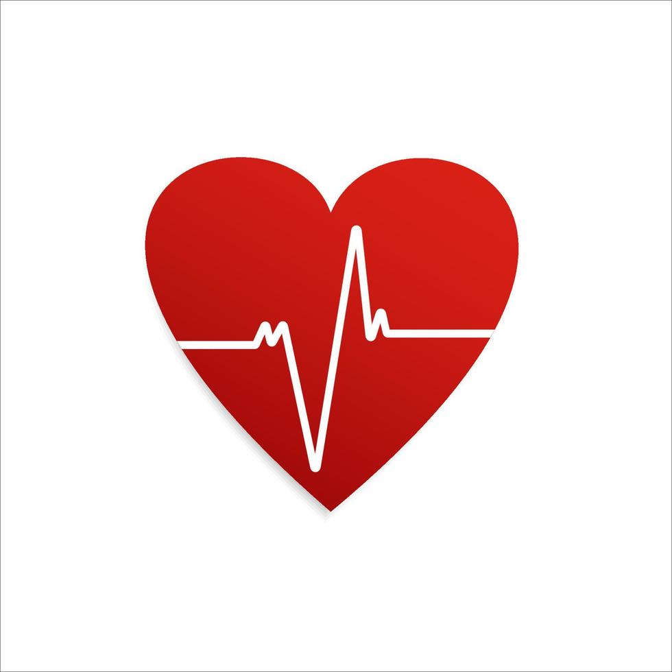 Herzschlag. Herz gestalten Symbol. Kardiogramm von Herz. Vektor Illustration