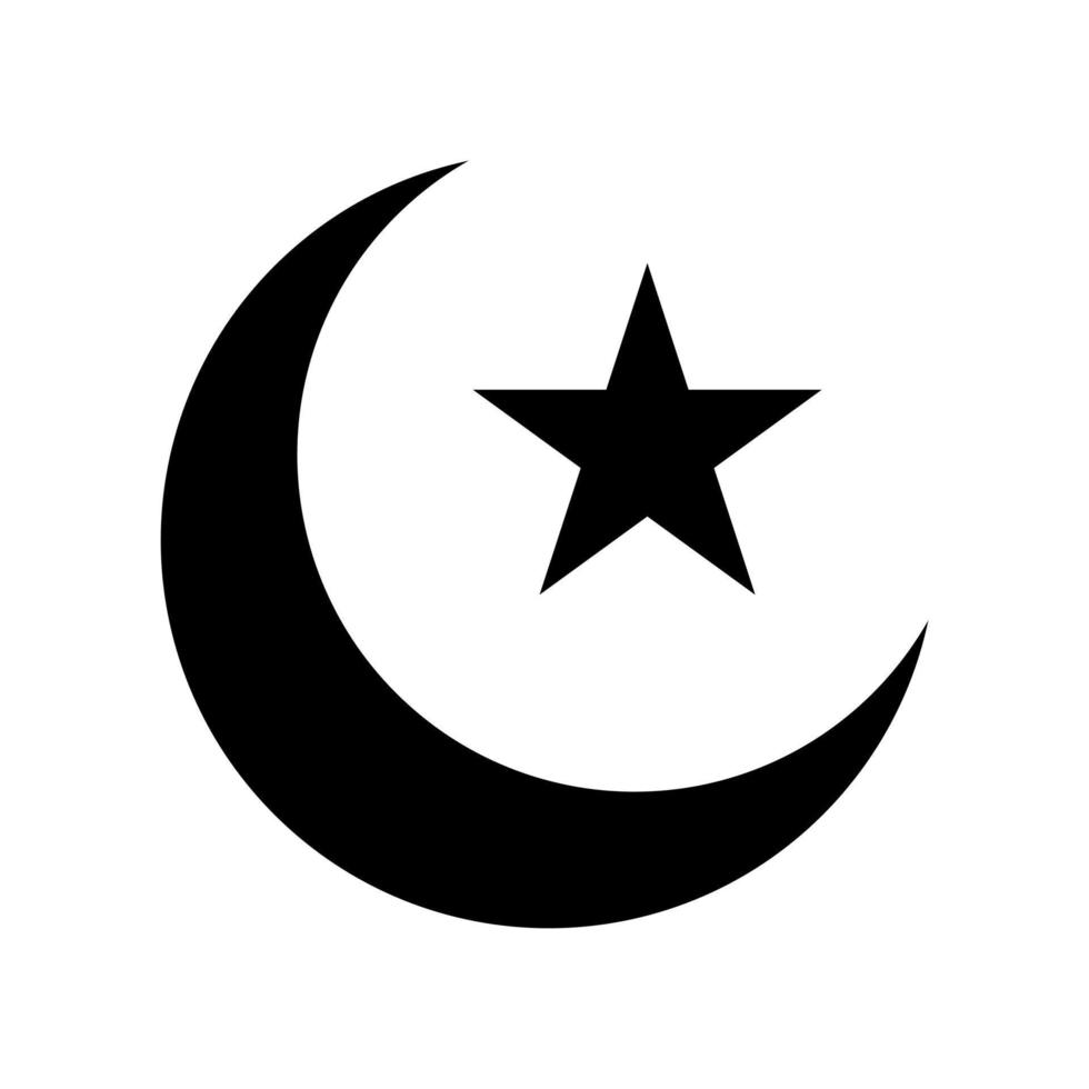 illustration av en halvmåne måne och stjärna. islamic symbol. islamic ikoner kan vara Begagnade för de månad av ramadan, eid och eid al-adha. för logotyp, hemsida och affisch mönster. vektor