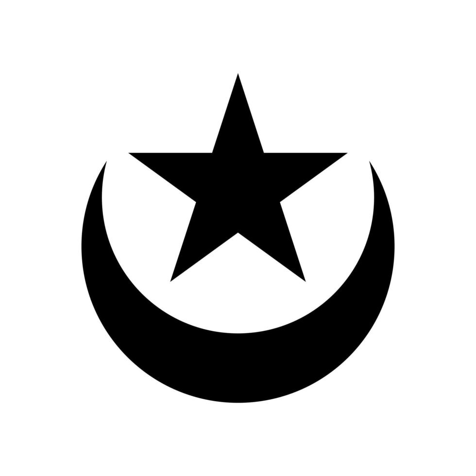 illustration av en halvmåne måne och stjärna. islamic symbol. islamic ikoner kan vara Begagnade för de månad av ramadan, eid och eid al-adha. för logotyp, hemsida och affisch mönster. vektor