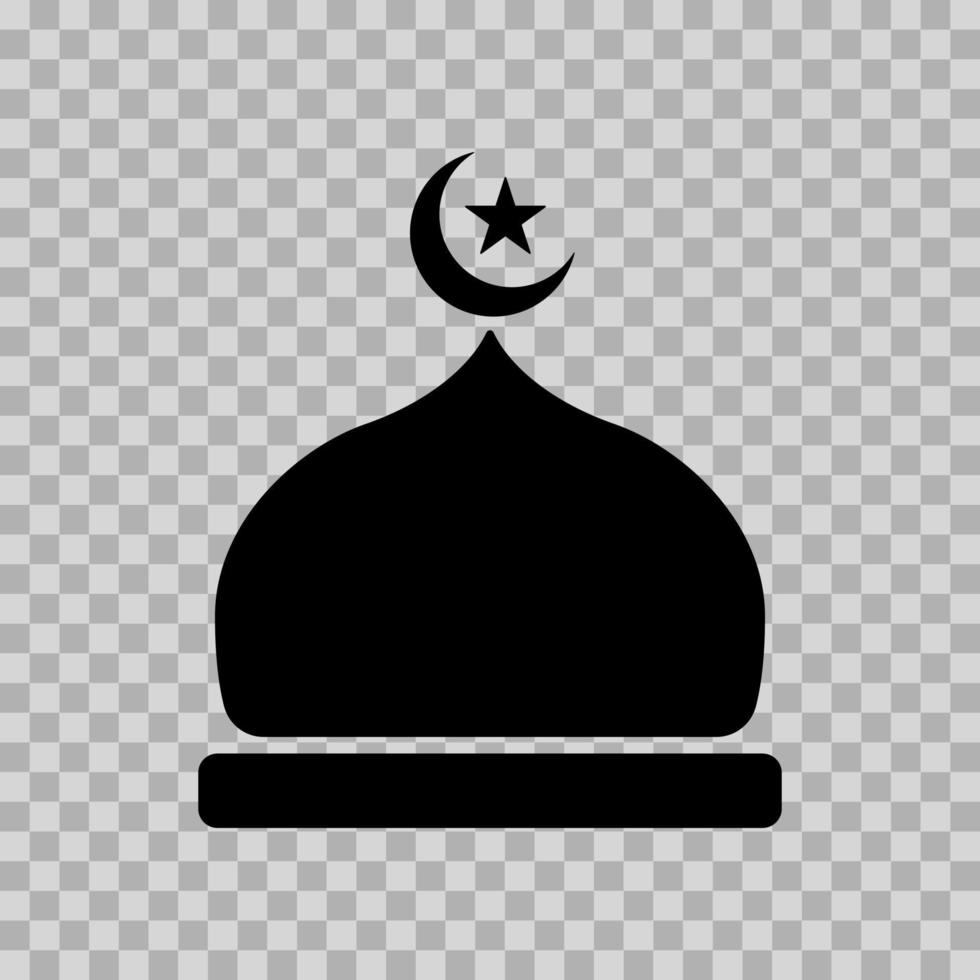 illustration av moské kupol med stjärna måne. islamic ikoner kan vara Begagnade för de månad av ramadan, eid och eid al-adha. för logotyp, hemsida och affisch mönster. isolerat och lätt redigerbar objekt. vektor