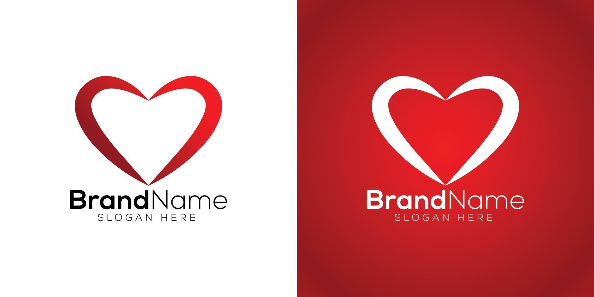 professionell kärlek ikon logotyp design mall vektor
