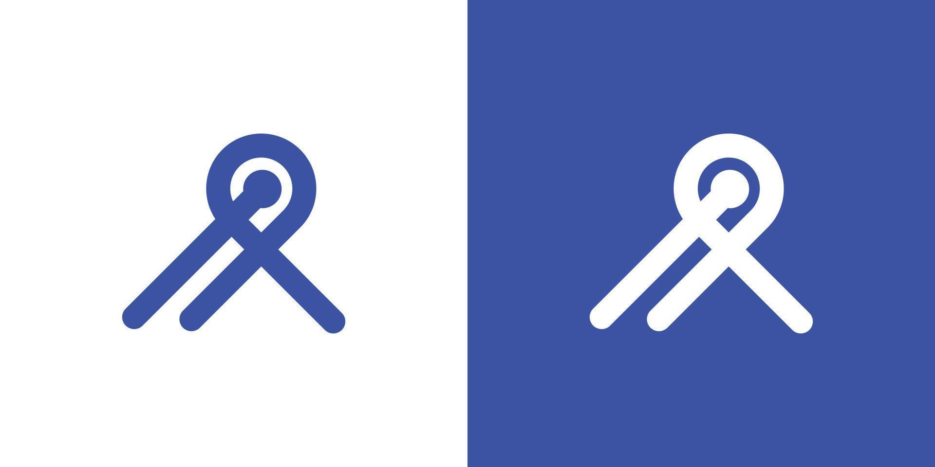 Fachmann Brief ein Stift Logo Design Vorlage auf Weiß und Blau Hintergrund vektor