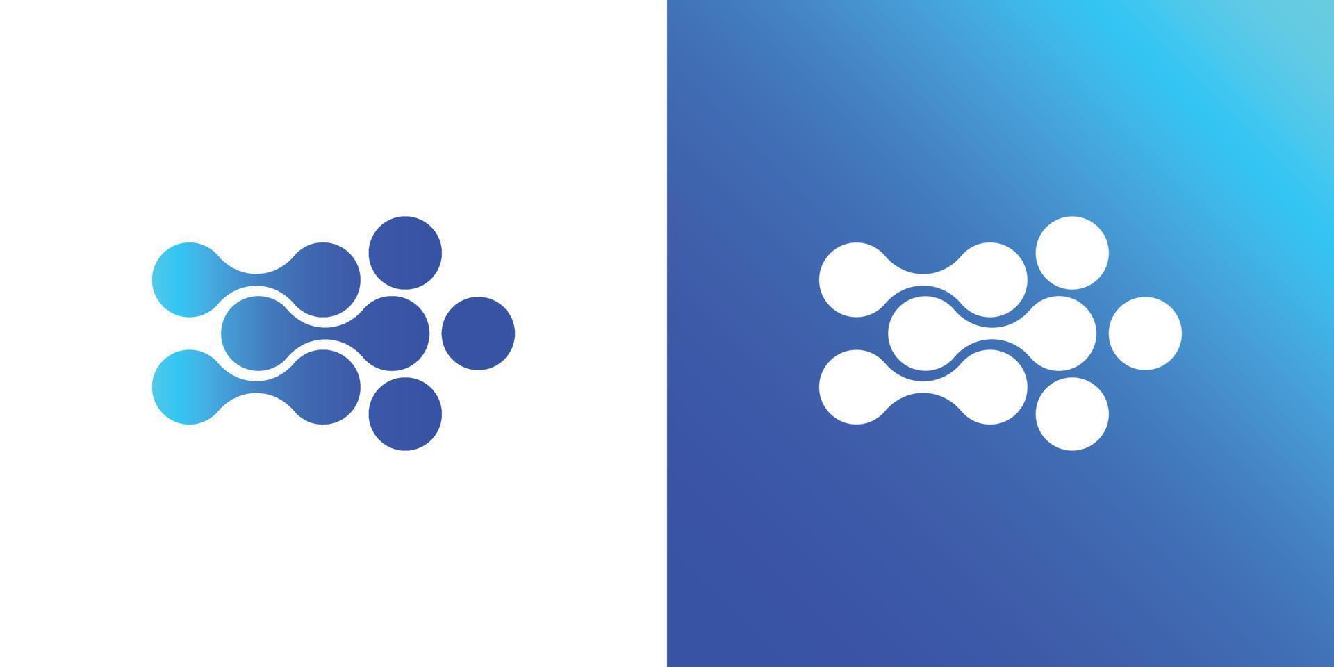 Technologie Pfeil Symbol Logo Design Vorlage auf Weiß und Blau Hintergrund vektor