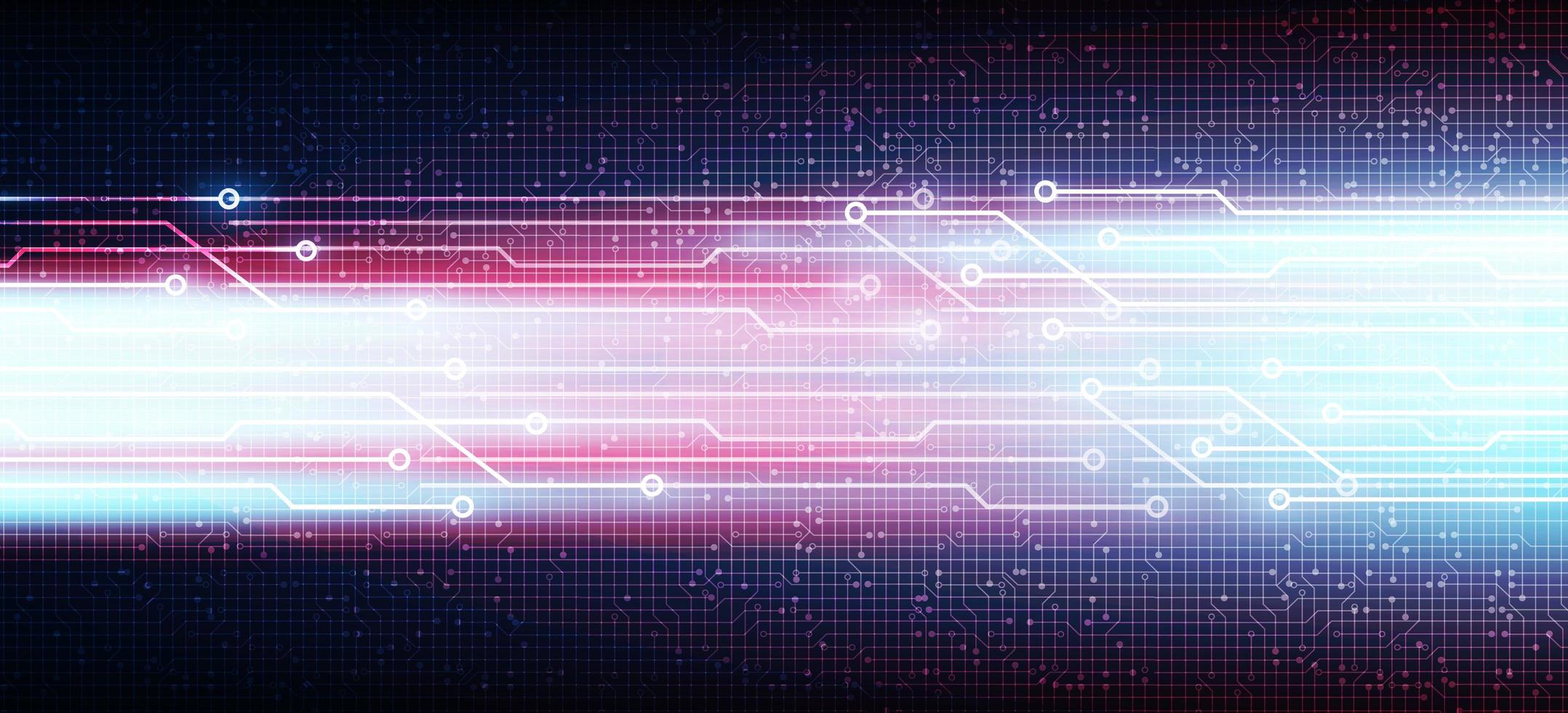 Geschwindigkeitstechnologielinie auf Schaltungsmikrochip-Hintergrund, Hi-Tech-Digital- und Internet-Konzeptdesign vektor