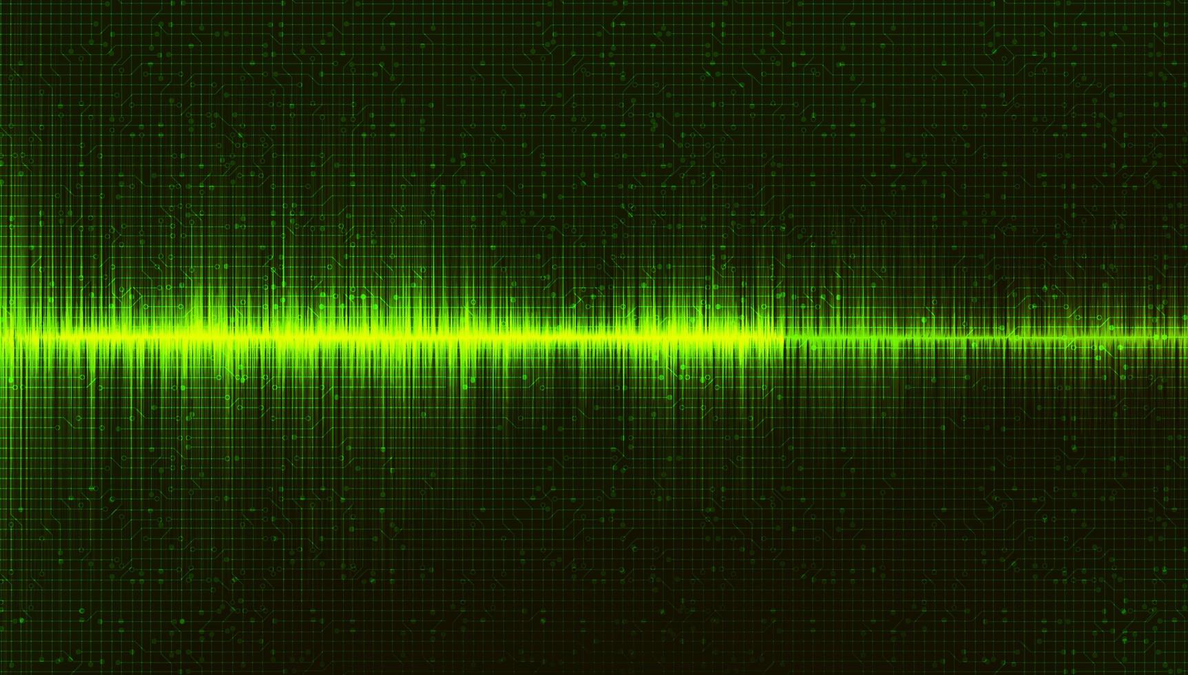 grüner digitaler Schallwellenhintergrund, Musik- und Hi-Tech-Diagrammkonzept vektor