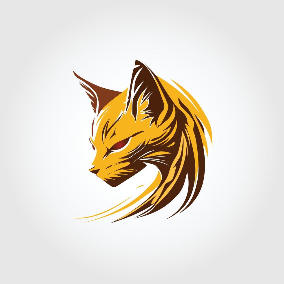 abstrakt katt huvud logotyp maskot emblem. vektor