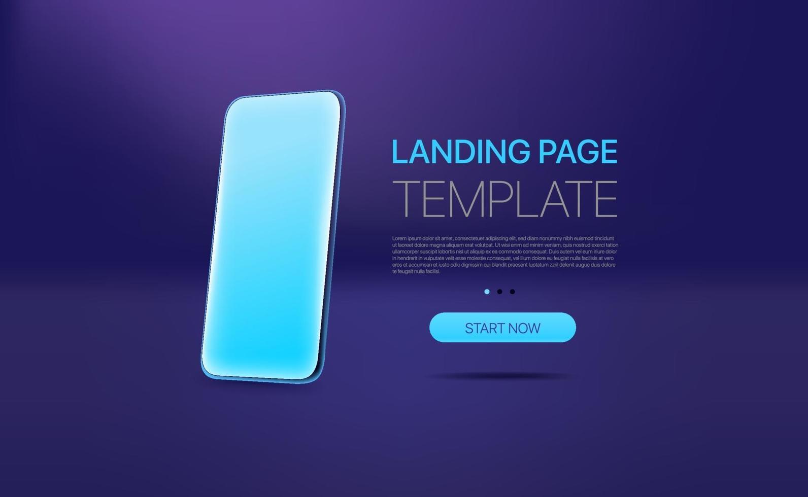 Promo-Landingpage-Vorlage mit modernem Smartphone vektor