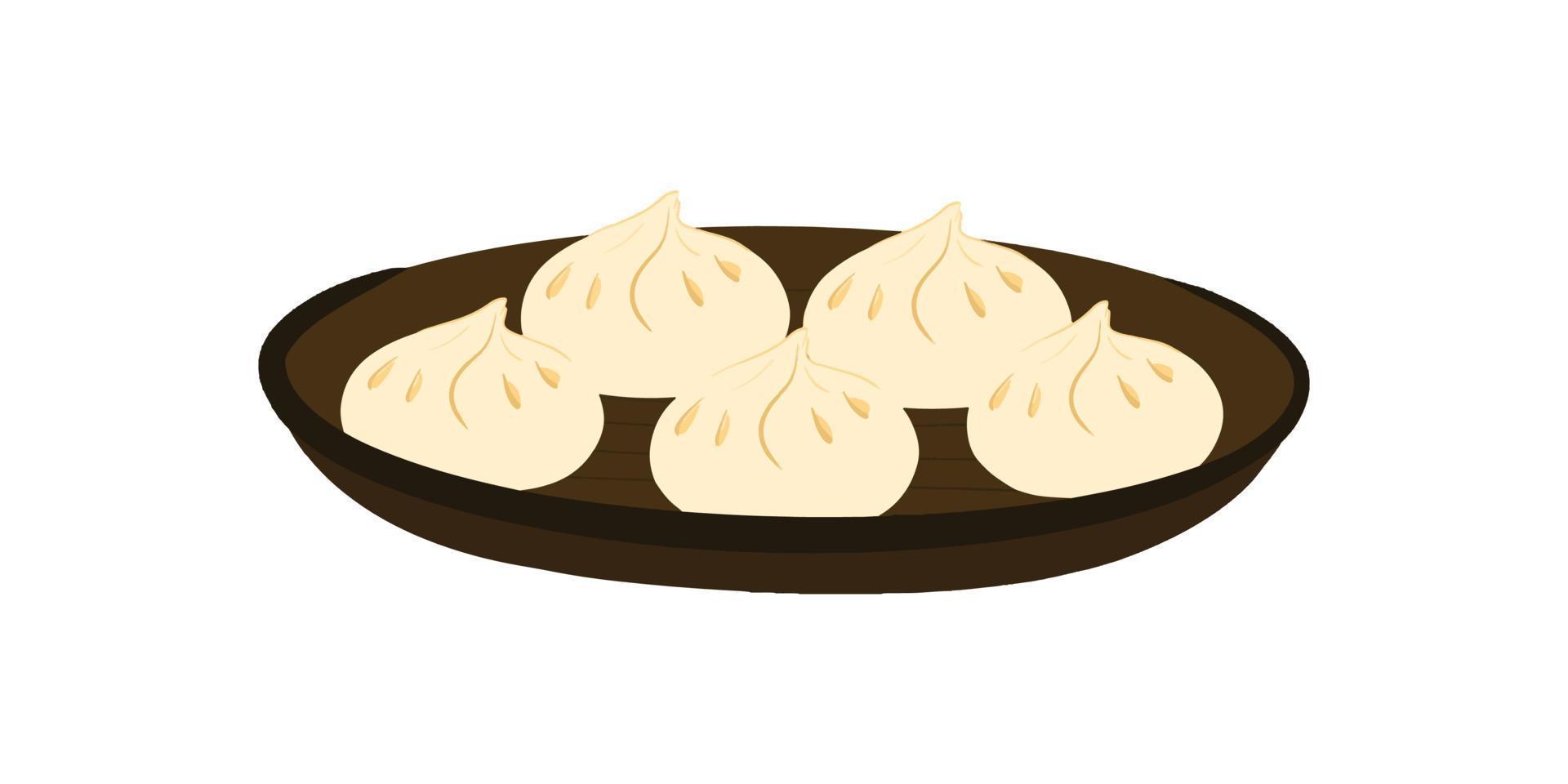 Vektor handgemalt eben Design Dimsum Illustration