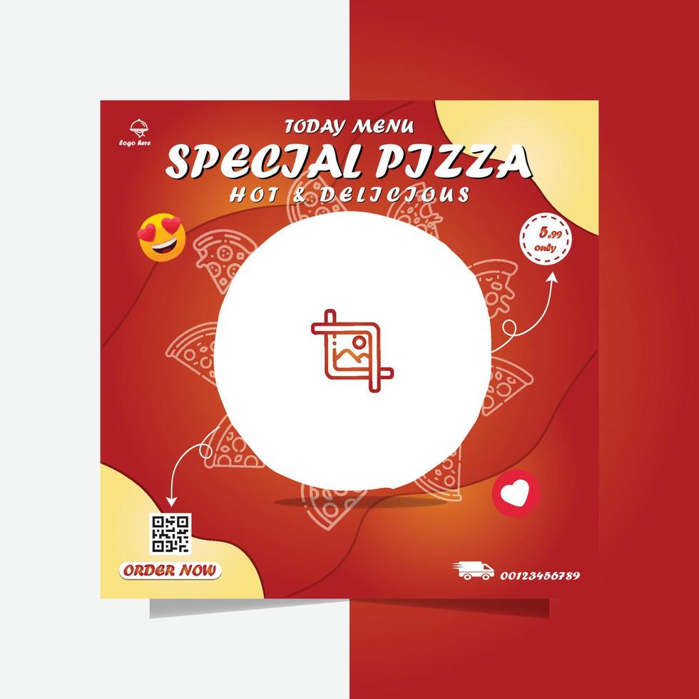 Besondere Essen Speisekarte Pizza Flyer vektor