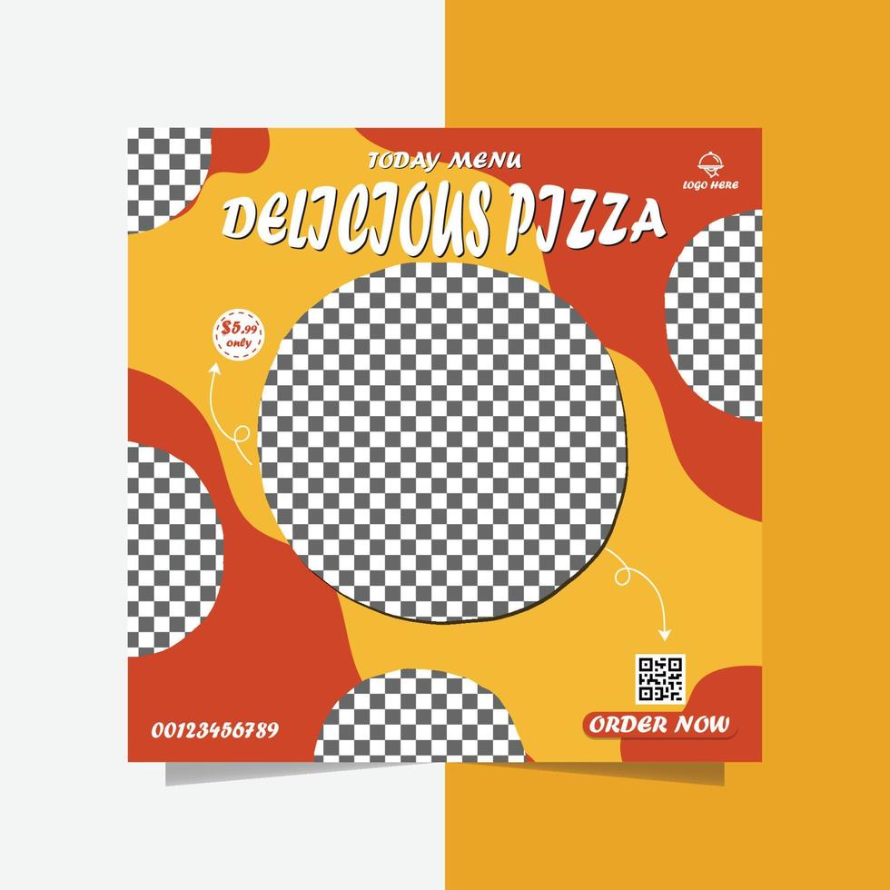 Super köstlich Essen Pizza instagram Post Design Vorlage vektor