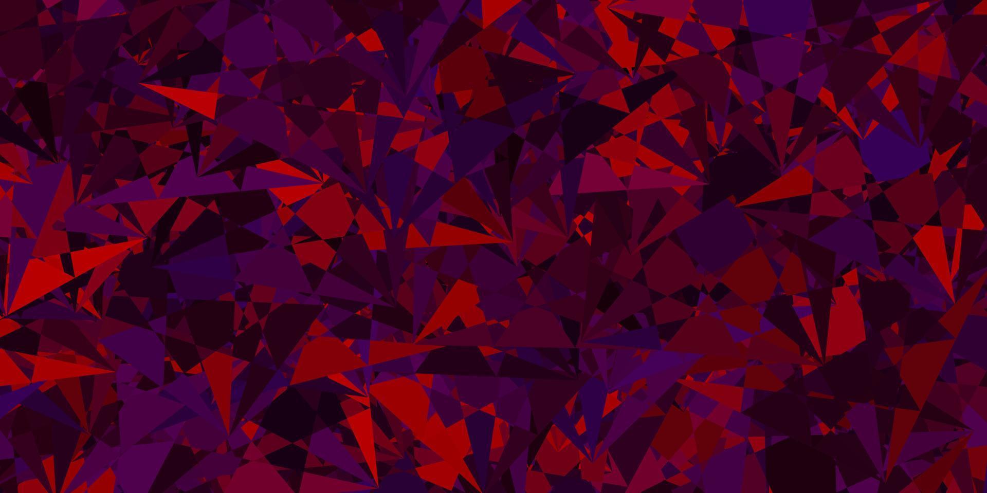 dunkelblauer, roter Vektorhintergrund mit Dreiecken. vektor