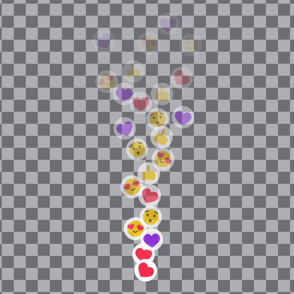 gillar flygande upp för berättelser och leva strömmar. färgrik tycka om och tumme ikoner för social media ui. vektor illlustration