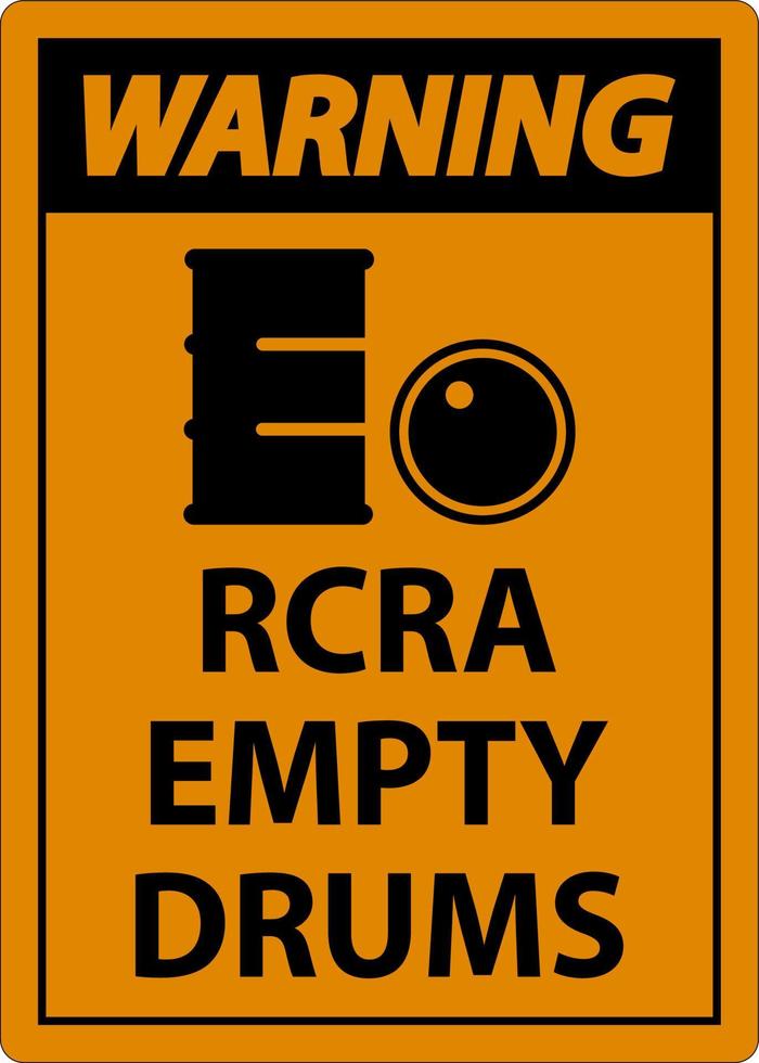 Warnung Zeichen rcra leeren Schlagzeug auf Weiß Hintergrund vektor