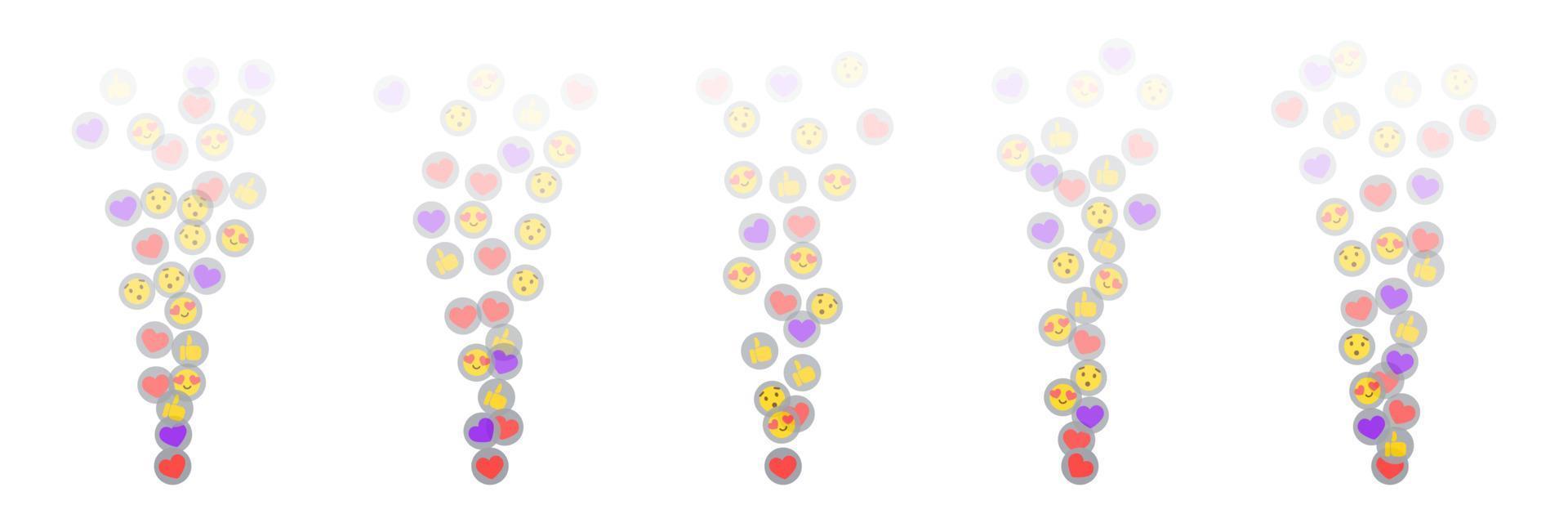 Likes fliegend oben zum Geschichten und Leben Ströme. bunt mögen und Daumen Symbole zum Sozial Medien ui. Vektor illlustration