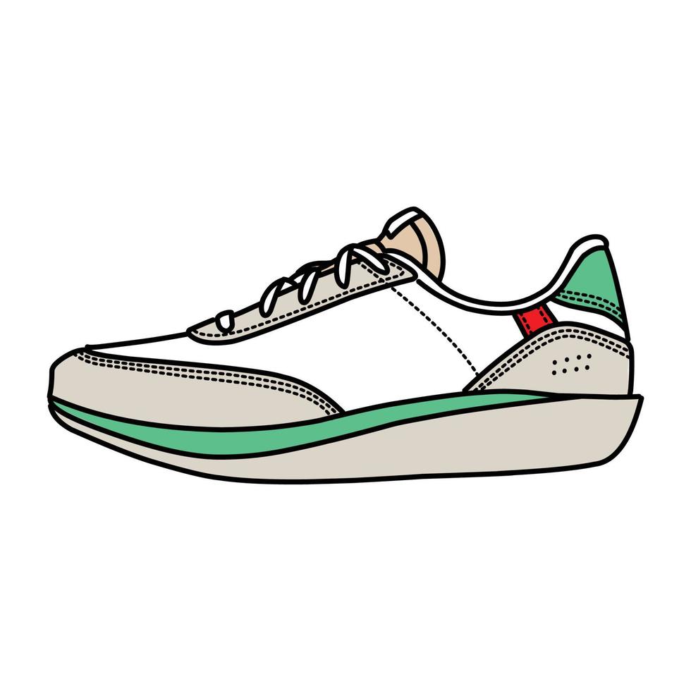 Turnschuhe Design mit Seite Winkel. Sport Schuhe . Entwurf. eben Design. Vektor Illustration. Turnschuhe im ein eben Stil. Seite Aussicht Turnschuhe. Mode Turnschuhe.