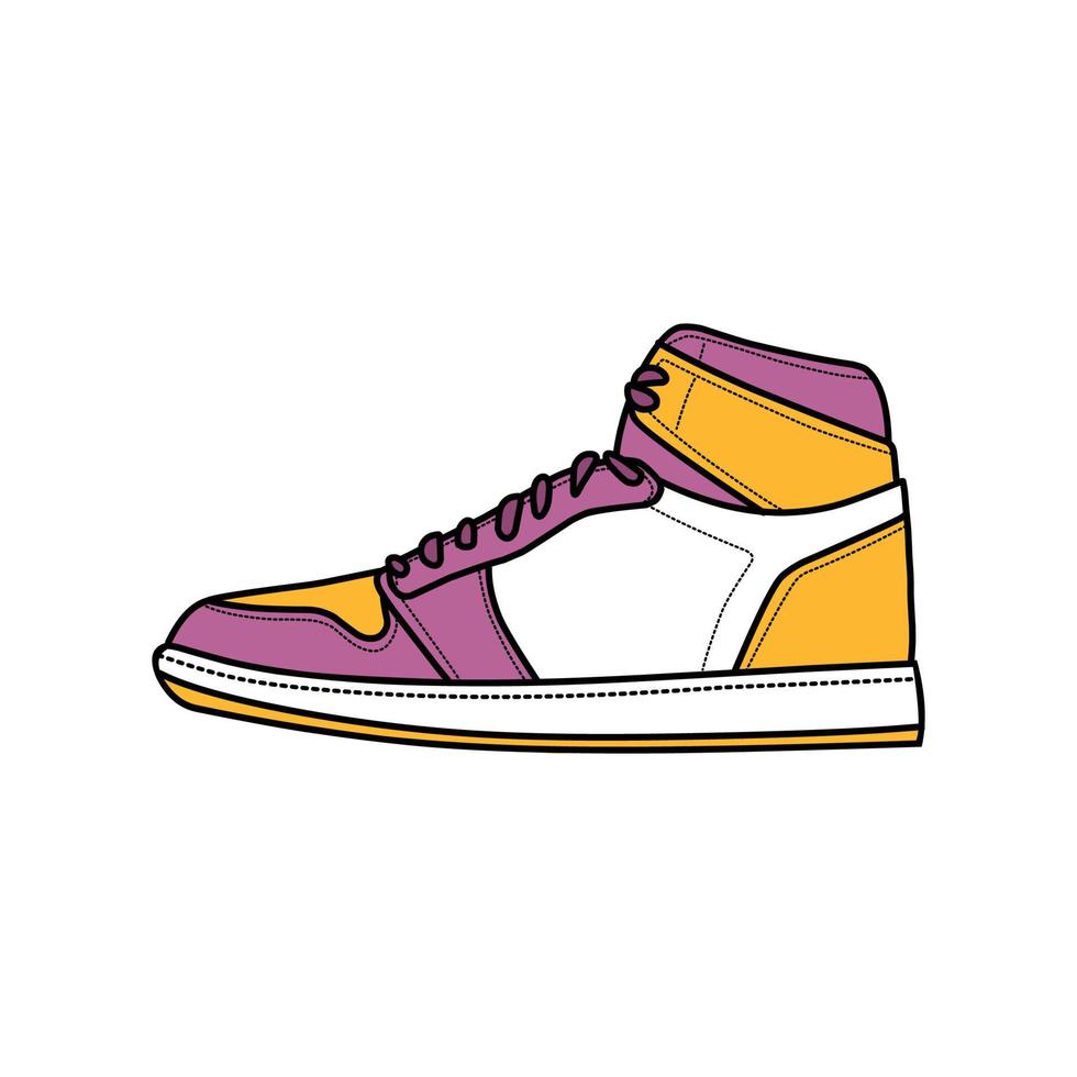 Turnschuhe Design mit Seite Winkel. Sport Schuhe . Entwurf. eben Design. Vektor Illustration. Turnschuhe im ein eben Stil. Seite Aussicht Turnschuhe. Mode Turnschuhe.