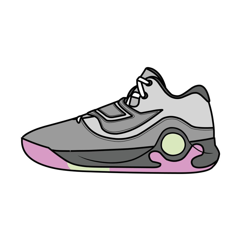 Turnschuhe Design mit Seite Winkel. Sport Schuhe . Entwurf. eben Design. Vektor Illustration. Turnschuhe im ein eben Stil. Seite Aussicht Turnschuhe. Mode Turnschuhe.