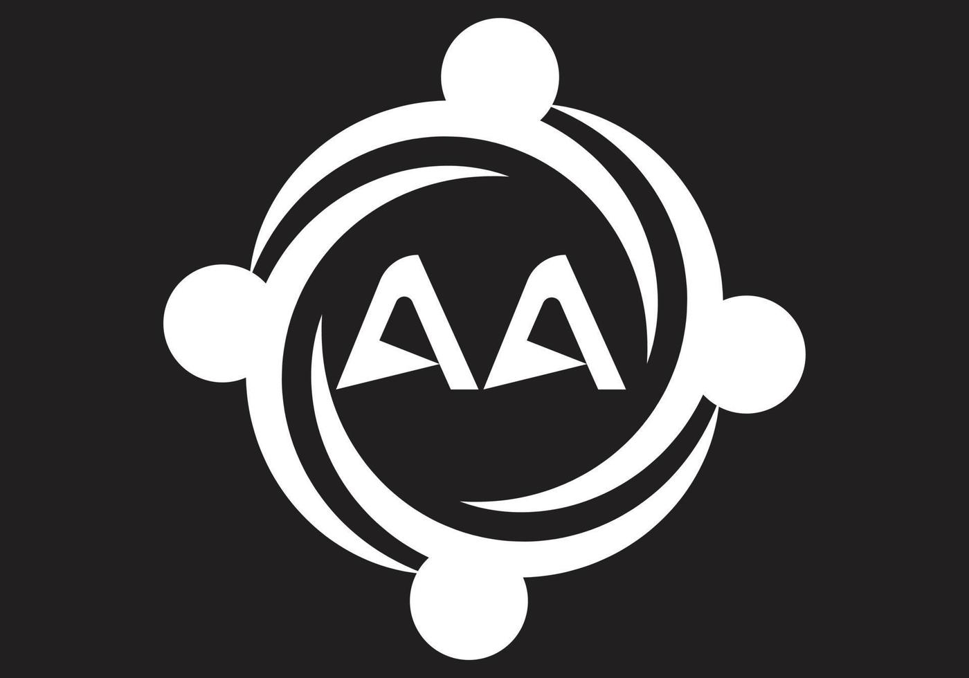 diese ist ein Text Brief aa Symbol Design vektor