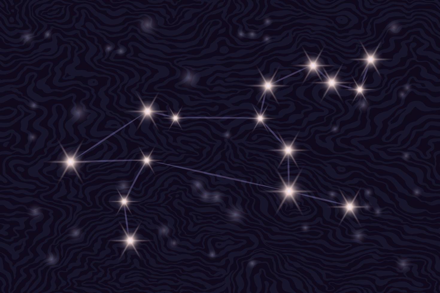 zodiaken konstellation leo på de bakgrund av de starry himmel. konstellation av leo på en texturerad bakgrund av en starry natt. astro zodiaken på de bakgrund av Plats. populär astronomi. vektor