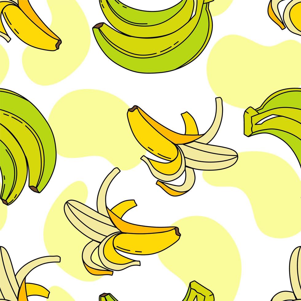 banan mönster sömlös på vit bakgrund vektor illustration