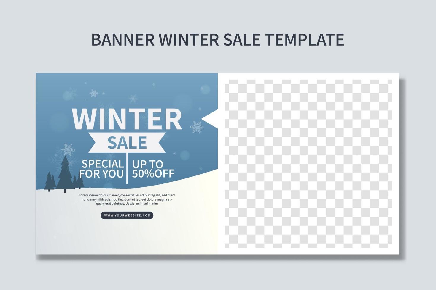 kreativ vinter försäljning banner mall design. bra för alla kampanjer på webb eller sociala medier vektor