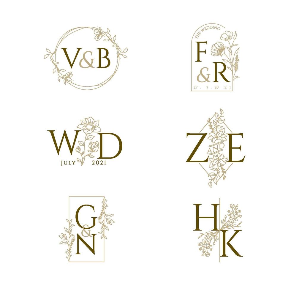 elegantes Hochzeitsmonogramm vektor