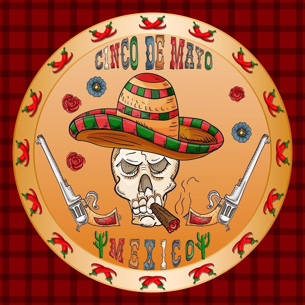 illustration design på det mexikanska temat för cinco de mayo firande vektor