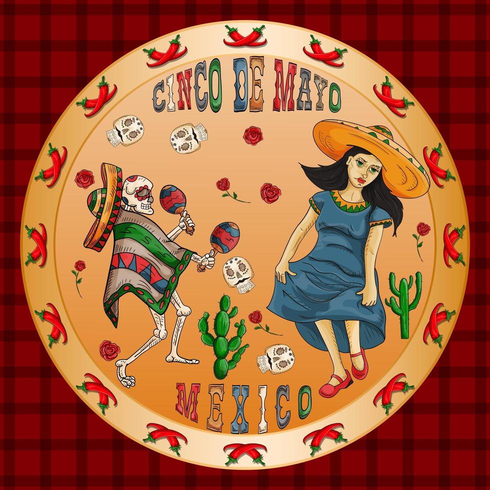 Illustrationsdesign auf dem mexikanischen Thema der Cinco de Mayo-Feier vektor