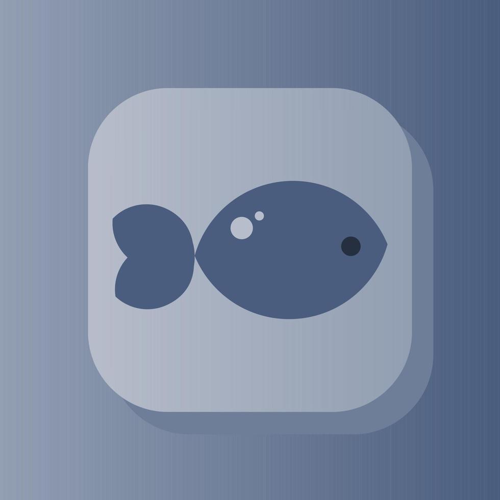 Blaufisch 3d Taste Gliederung Symbol. gesund Ernährung Konzept. Blau Fisch 3d Symbol Zeichen Vektor Illustration isoliert auf Blau Farbe Hintergrund